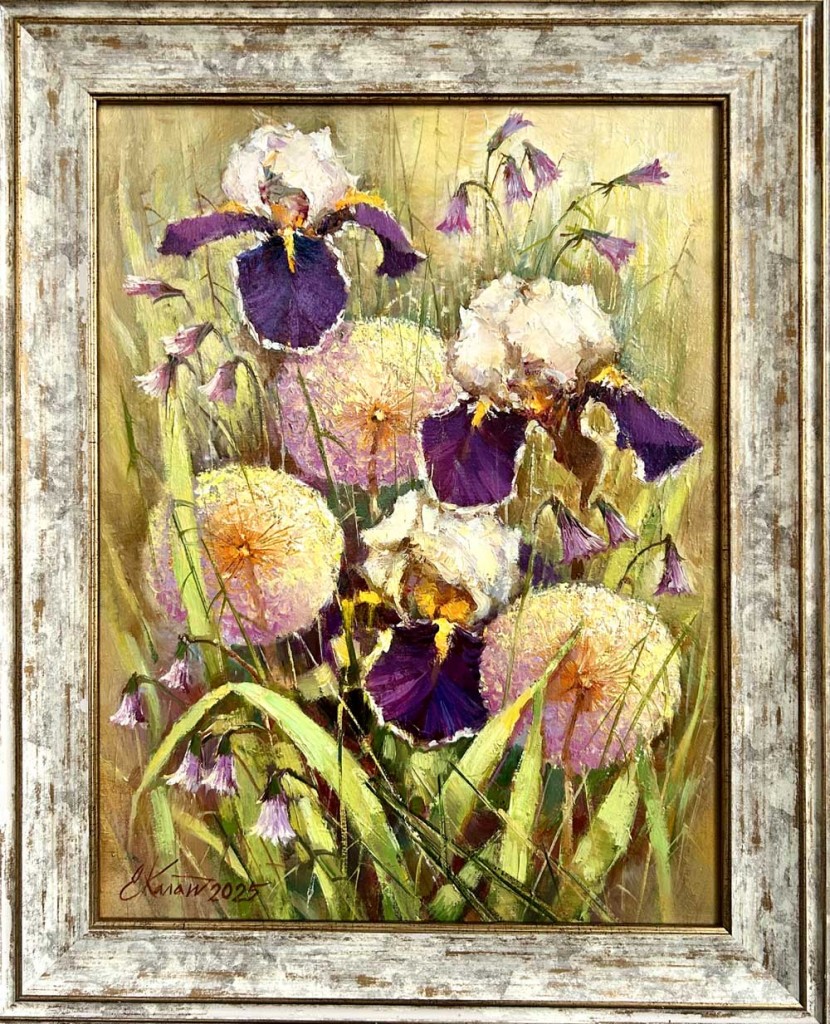 Ирисы и лук .х.м. 30х40 2025г.