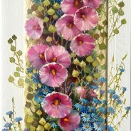 Композиция с мальвой и васильками. х.м. 25х65 2026г.