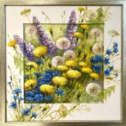 Ноктюрн с одуванчиками. х.м. 32х32 2025г.