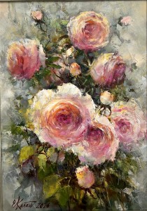 Ноктюрн с розами. х.м. 25х35 2026г.