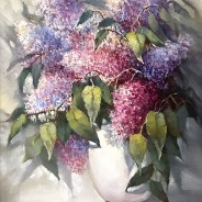 Ноктюрн с сиренью. х.м. 35х45 2025г.