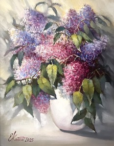 Ноктюрн с сиренью. х.м. 35х45 2025г.