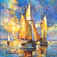 Оранжевые крылья над лазурной бездной. х.м. 35х45 2026г.