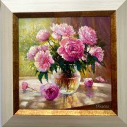 Розовые пионы х.м. 40х40 2025г.