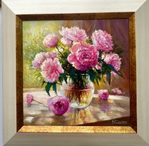 Розовые пионы х.м. 40х40 2025г.